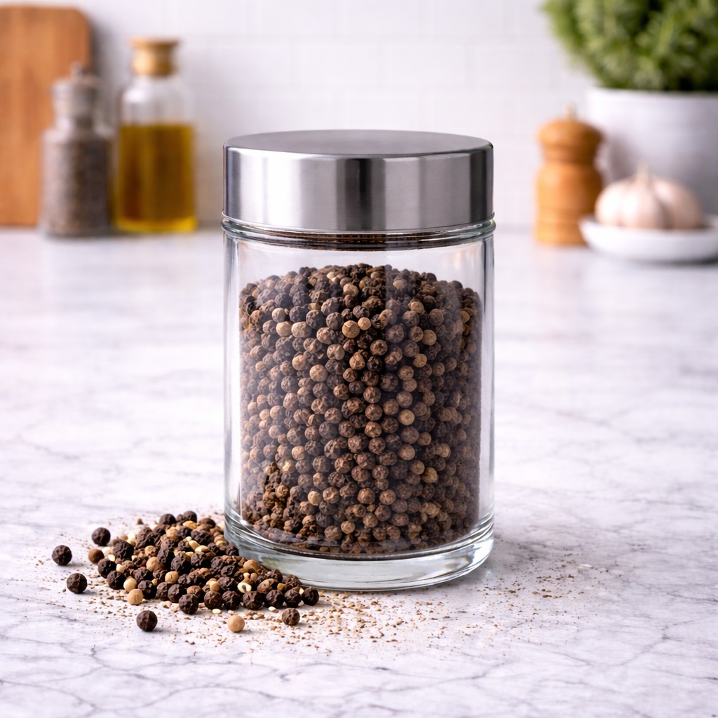 Pieprz czarny ziarno w słoiku